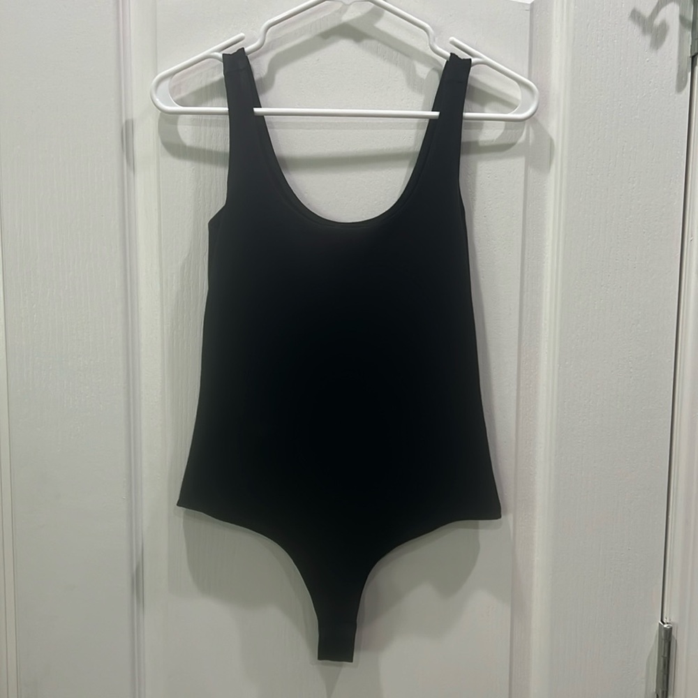 Black Scoop Neck Bodysuit